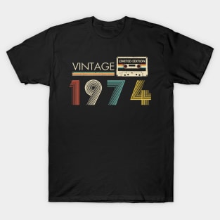 Vintage 1974 Limited Edition Cassette 50th Birthday T-Shirt